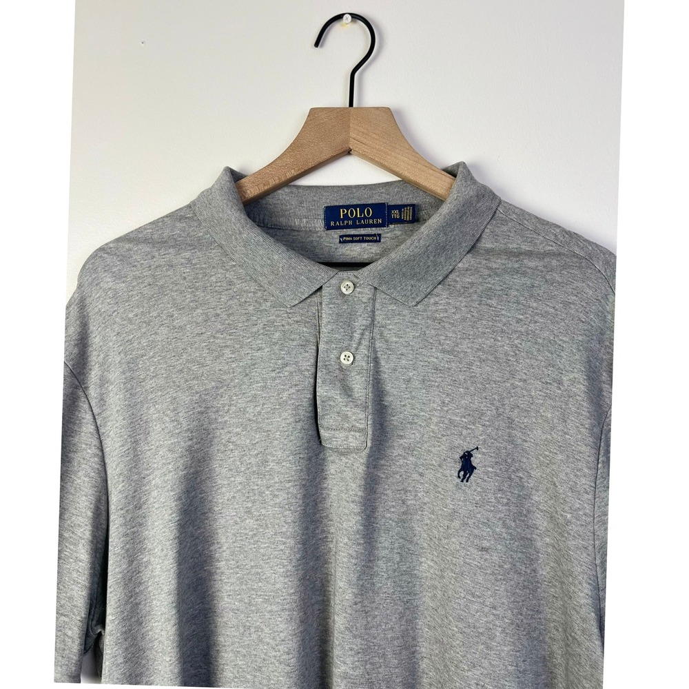 Polo Ralph Lauren Pima Soft Touch Minimalist Shirt Classic Fit Heather Gray XXL - Picture 2 of 5